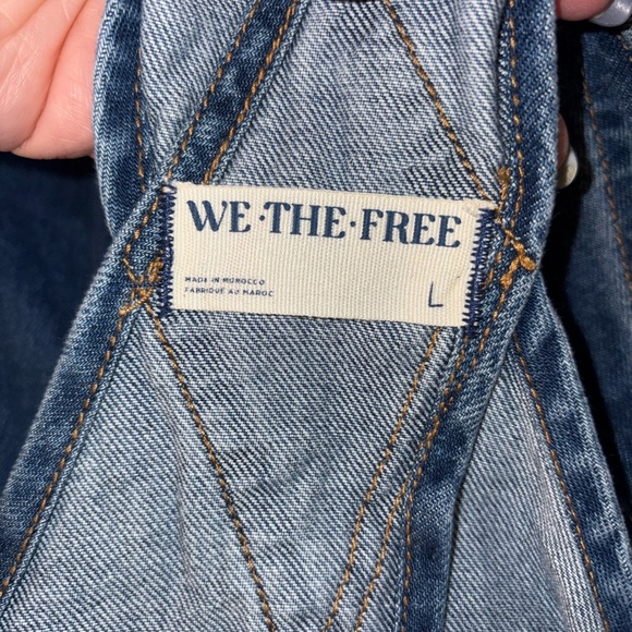 Free People We The Free Ziggy Denim Overalls Straight Leg Large - Picture 7 of 9